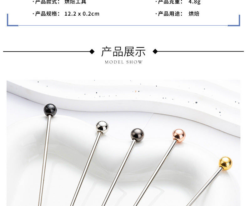 Wholesale Stainless Steel Cake Test Kitchen Thermometer Cake Biscuit Baked Test Needle Diy Baking Tools 4.5 Inch